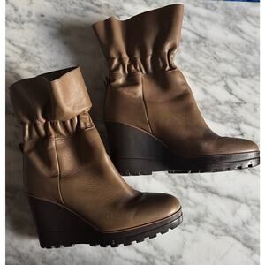 See by Chloé Bootie Wedge Taupe High Heel